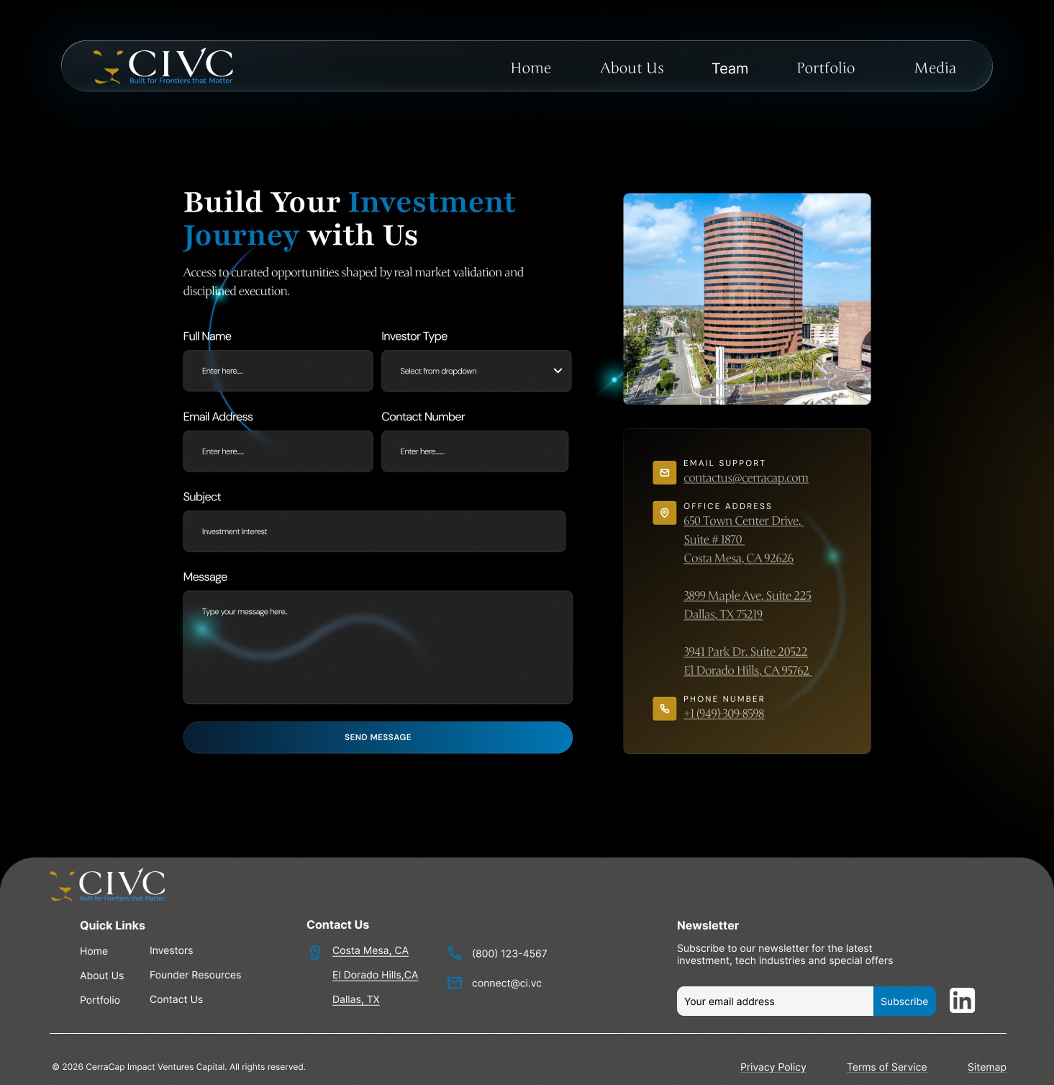 CIVC investment contact form