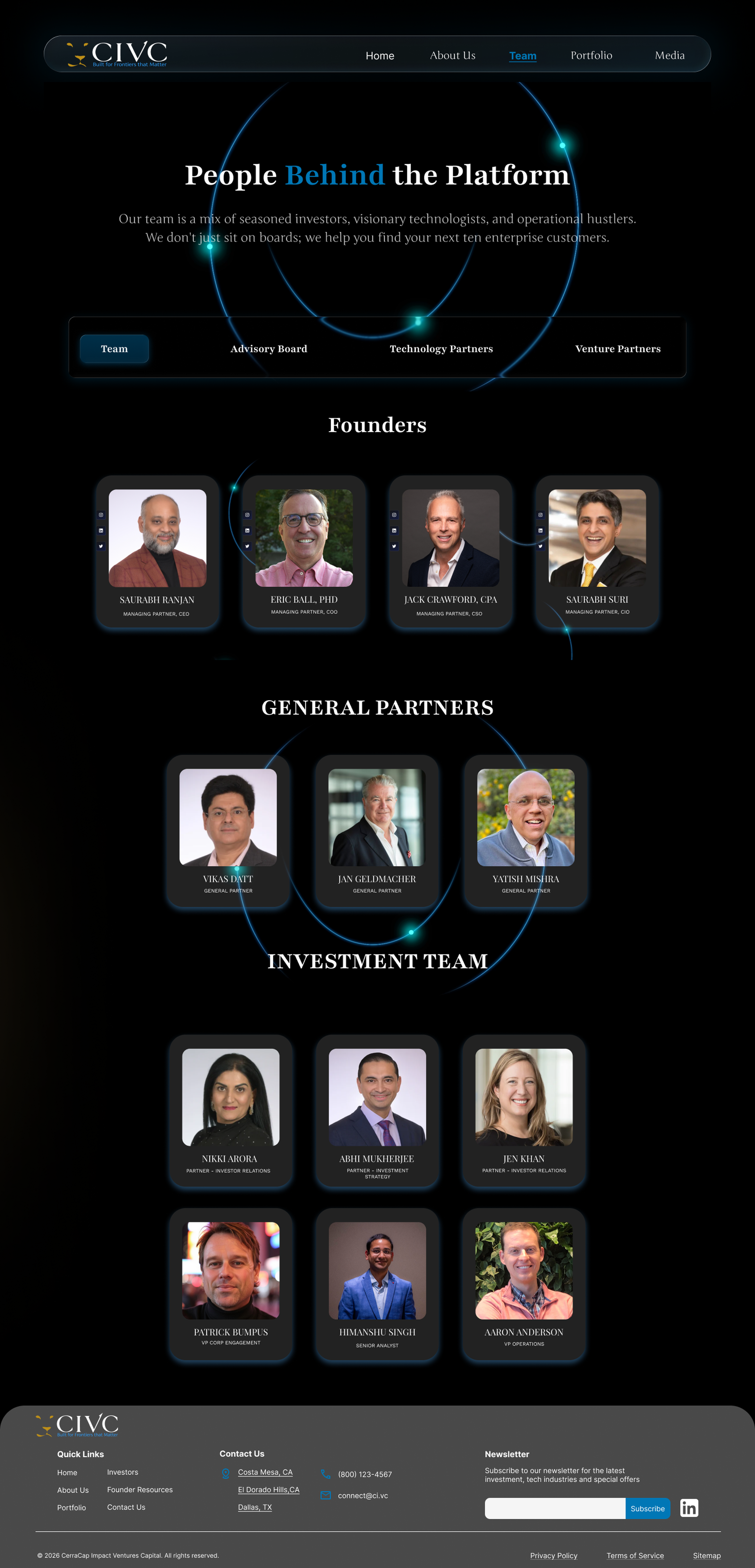 CIVC founders, general partners and investment team